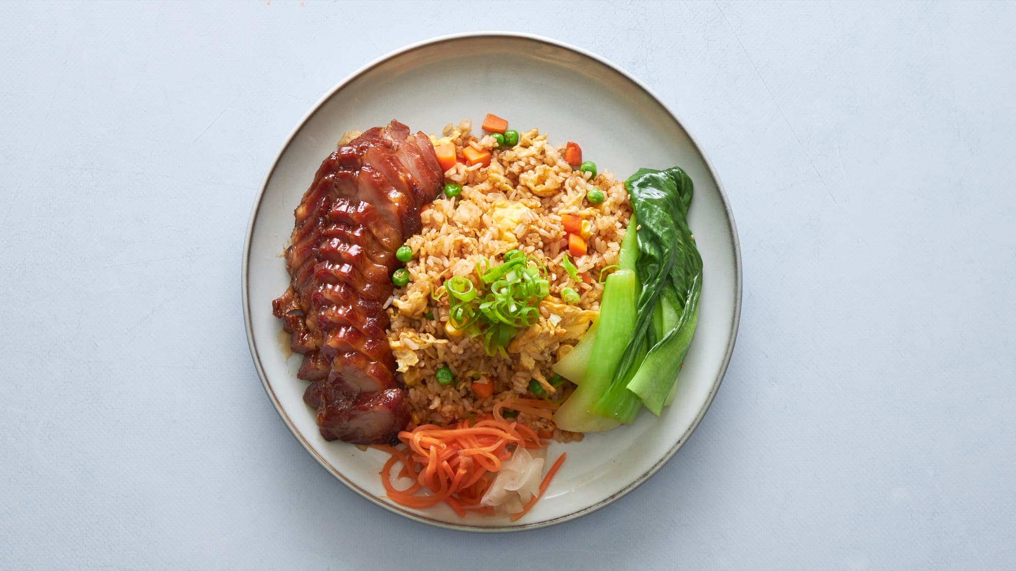 Fried Rice W. Char Siu & Bok Choy