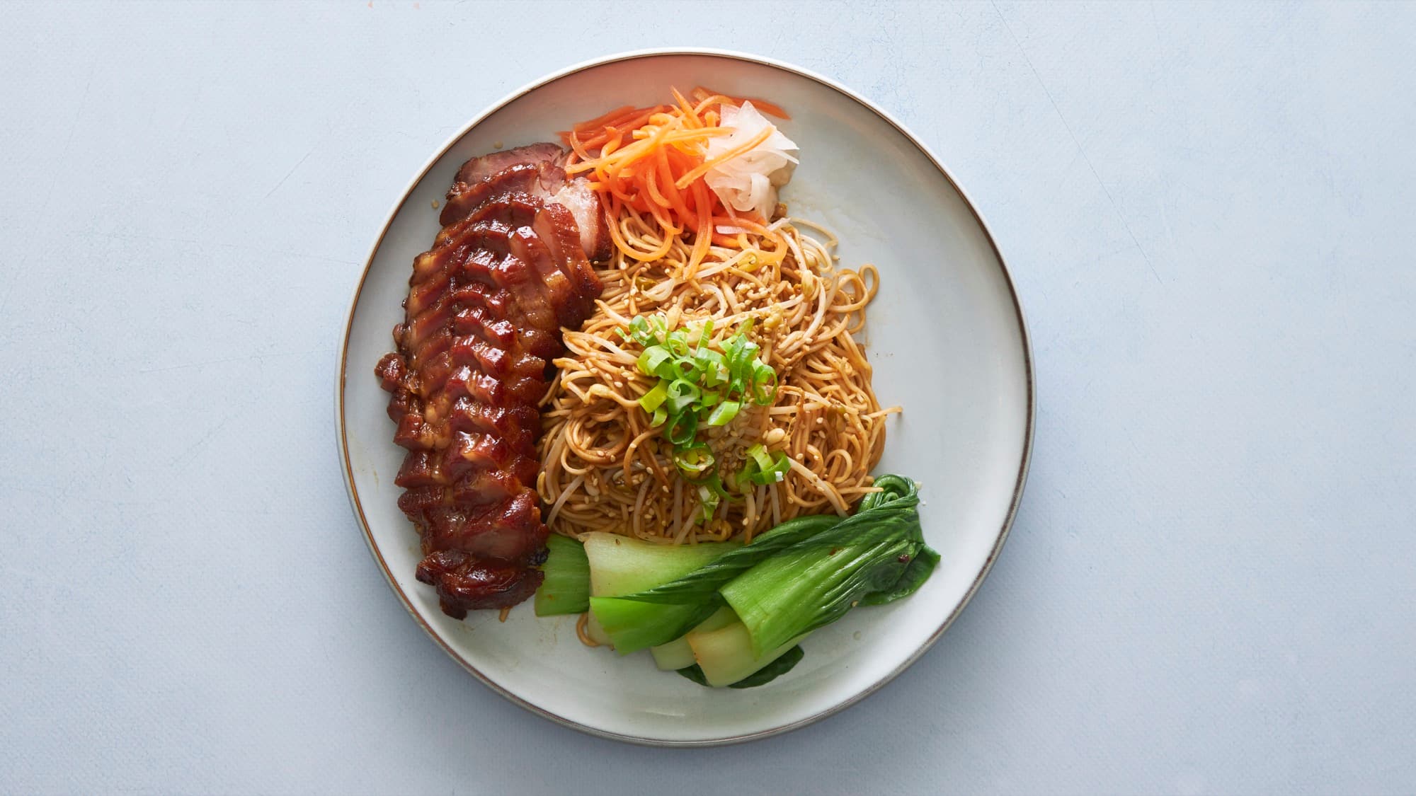 Lo Mein Noodles W. Char Siu & Bok Choy